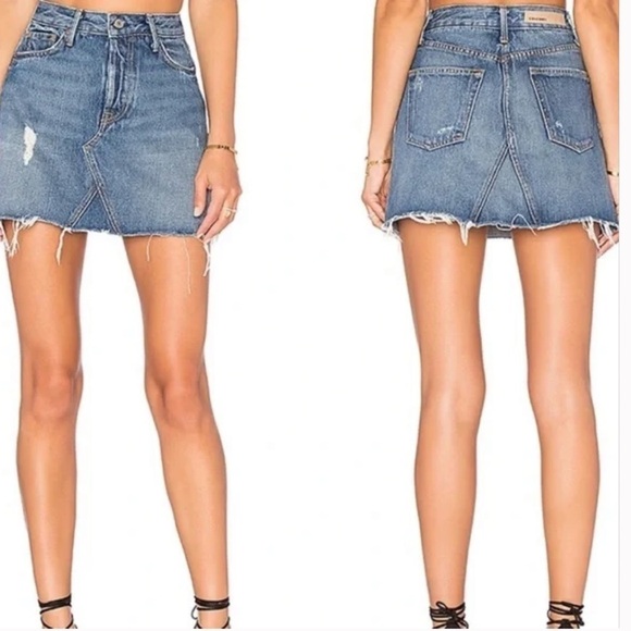 NWT GRLFRND Eva A-Frame Gusset Skirt in Walk This Way - Picture 2 of 11